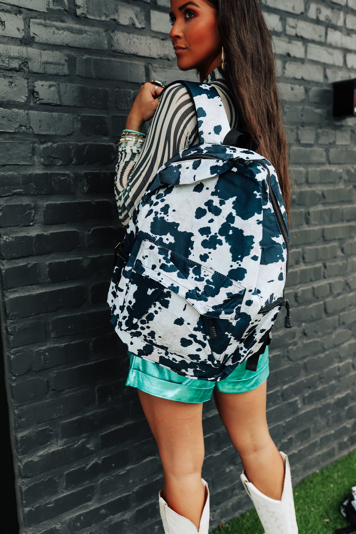 Black Cowhide Backpack