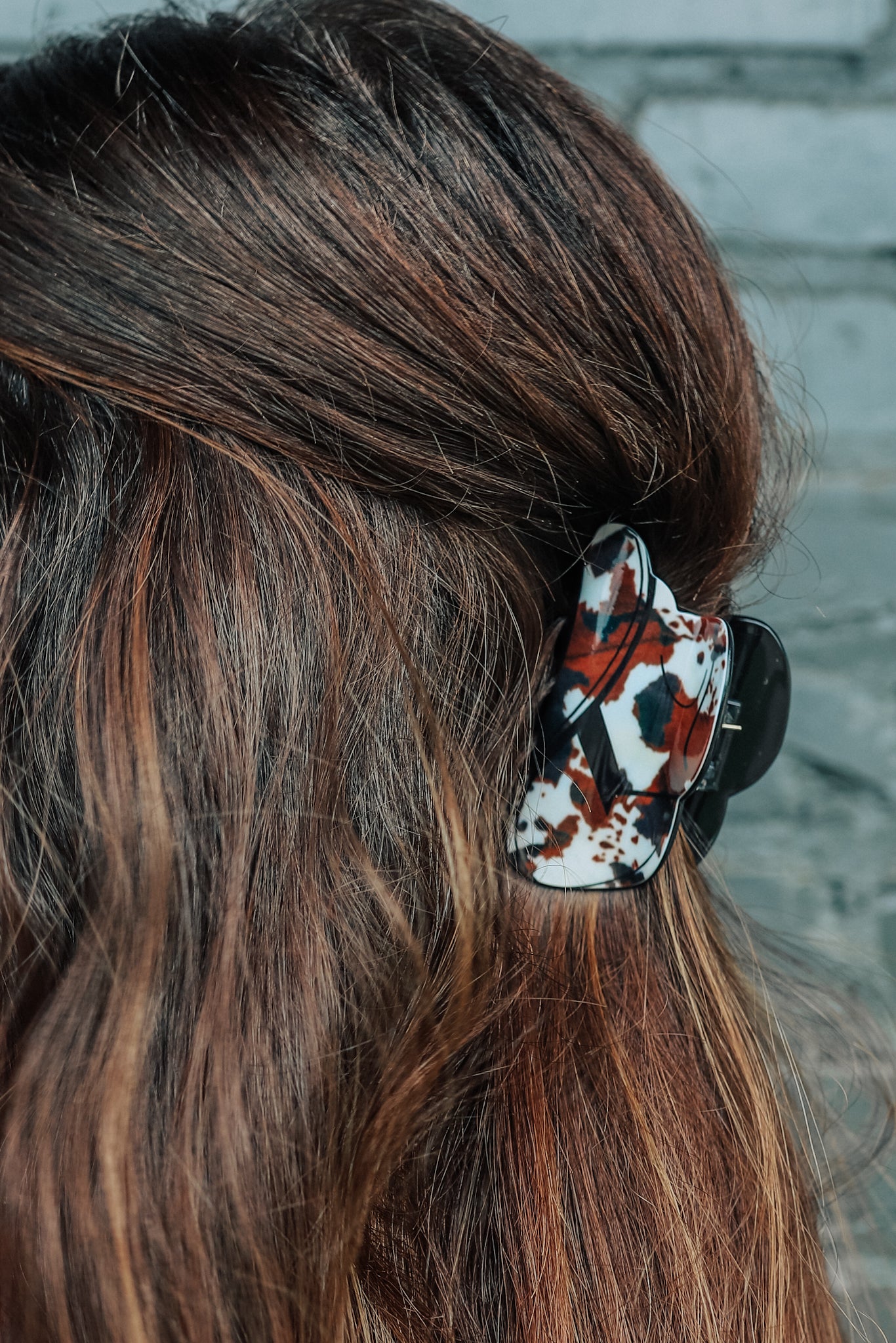 Brown Cowhide Cowboy Hat Hair Clip