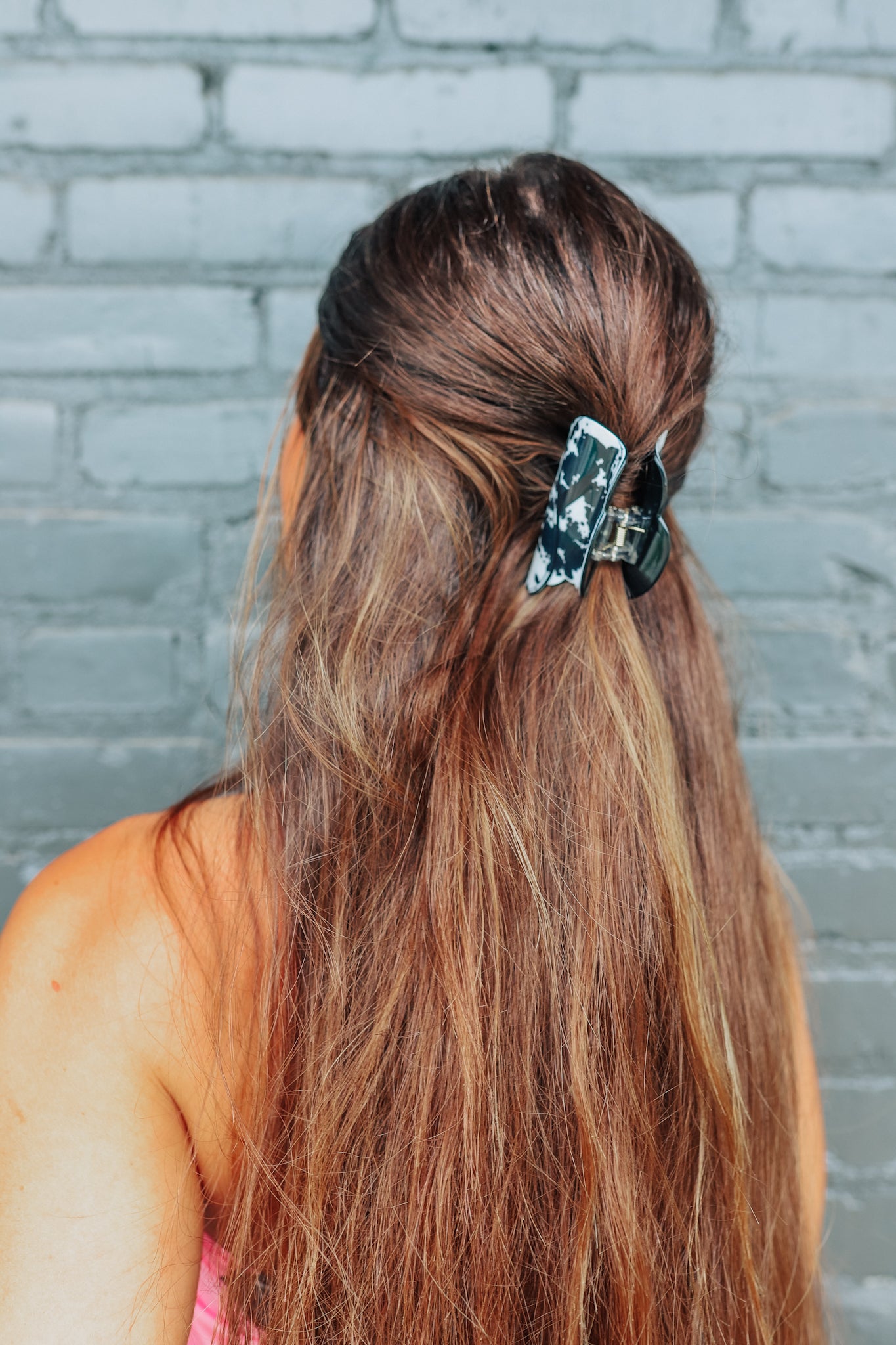 Black Cowhide Cowboy Hat Hair Clip